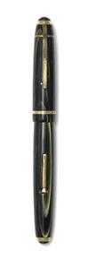 Columbus Extra 132 green arco celluloid lever-filling fountain pen and mechanical pencil set.